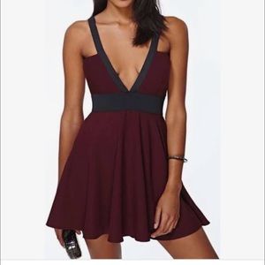 Nasty gal Burgundy skater Truly dress